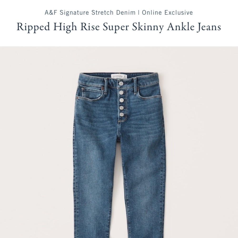 A & F high rise super skinny ankle jean